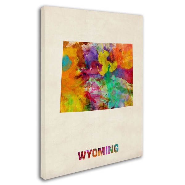 Michael Tompsett 'Wyoming Map' Canvas Art,24x32